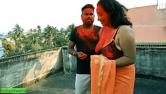 Young Tamil Lad Enjoys Double The Pleasure With Two Stunning Indian Milfs During Holi Celebration