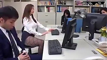 Hidden Camera Captures Intimate Moments Of Japanese Friends In The Office