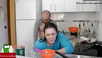 Mature Stepmom And Stepson Engage In Passionate Kitchen Sex