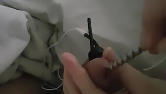 A Nurse Enjoys The Pleasure Of Electro Stimulation On Her Husband'S Penis