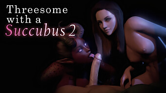 A Demoness Engages In A Threesome With A Couple In This 3d Animated Video