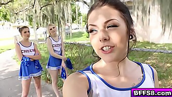 Aroused Coach Joins In As Cheerleaders Engage In Group Sex