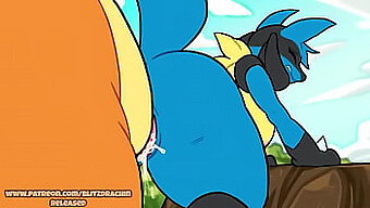 Furry Porn: Charizard Fucks Lucario'S Big Tits