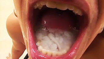 A Mouth Stuffed With Semen In Group Sex