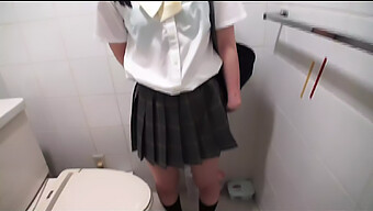 Harajuku Girls Indulge In Bathroom Sex And Asian Blowjobs