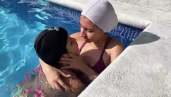 Mathilde Ramos And I Indulge In Steamy Lesbian Sex At The Poolside