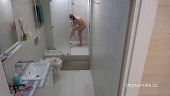 Hidden Camera Captures European Teen'S Shower Solo Session