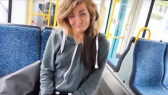 Daring Girl Pleasures Herself On The Tram