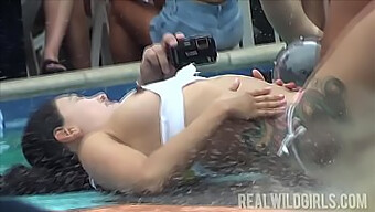 Sexy College Girls Show Off Their Moves In A Pool Party