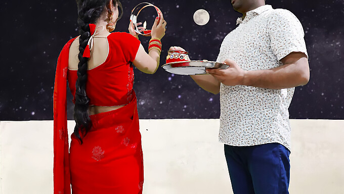 La première nuit Karva Chauth de Priya: une rencontre chaude et sauvage avec une jeune mariée indienne