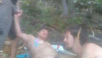 A Steamy Encounter On A Nude Beach With A Hot Couple