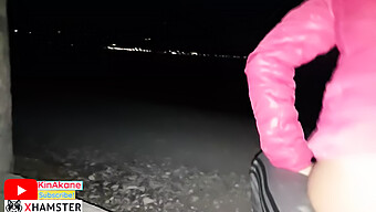 A Beach Encounter Leads To A Blowjob And Sex With A Young Girl, Filmed From A Voyeuristic Perspective