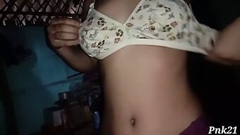 18-Year-Old Indian Girl Strips To Reveal Her Big Nipples And Small Tits