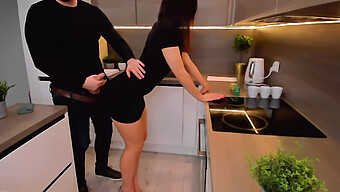 Amateur Teen Gets Rough Doggy Style In Kitchen By Neighbor