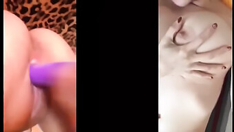 Lesbian And Solo Action In One Splitscreen Video