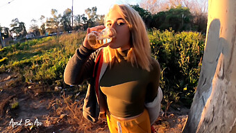 Outdoor Adventure: Amateur Girl Experiments With Public Piss Drinking