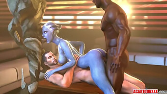 หน้าอกใหญ่ของ Liara T'Soni และส่วนท้ายที่ยั่วยวนถูกเจาะอย่างแรง