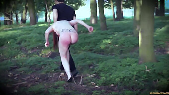 Redhead Forced Into Bdsm Punishment With Wax And Large Sex Toy In The Woods