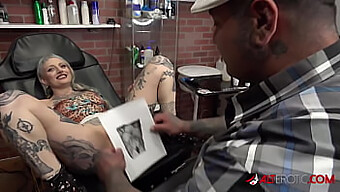 Sasha Ink enjoys oral sex after getting a new tattoo on her pussy